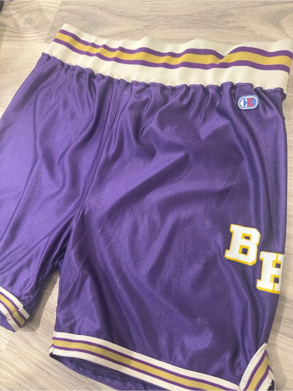 Cliff Keen Athletic Purple Shorts with Gold Trim